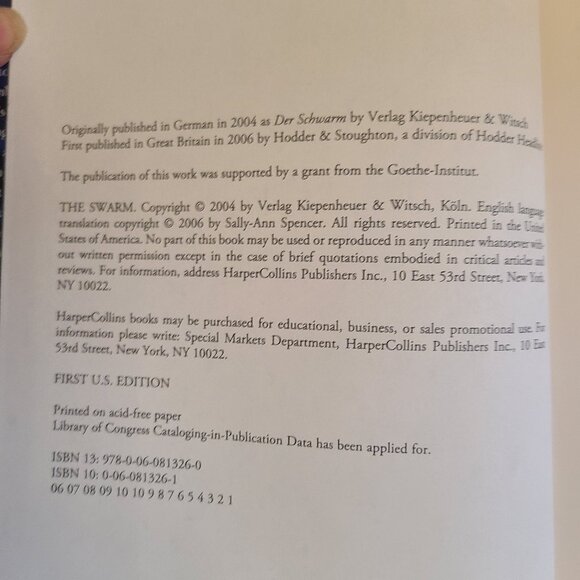 The Swarm : A Novel Hardcover Frank Schatzing HCDJ - Picture 3 of 8